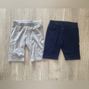 Bundle/Lot Two Pairs Gray Blue Gymboree Cotton Blend Bike Shorts Basics - Size 8